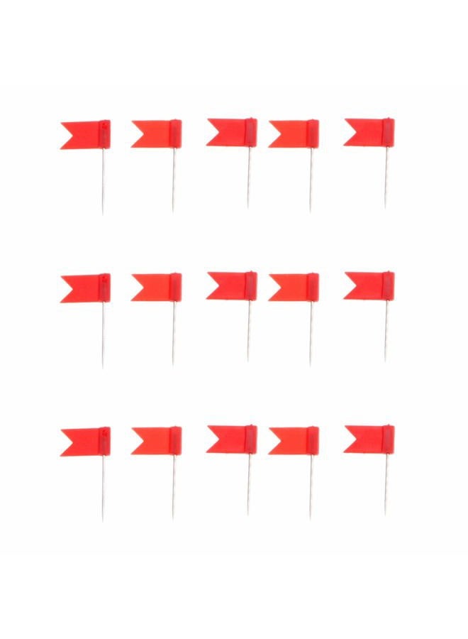 Yetaha 100pcs Red Flag Push Pins Nail Thumb Tack Cork Board Map Drawing Pins For Notice Cork Board World Map Red - Image 1