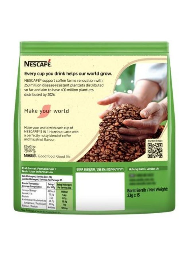 Nescafe 3 in 1 Hazelnut Latte 345grams Pack of 15 - Image 3