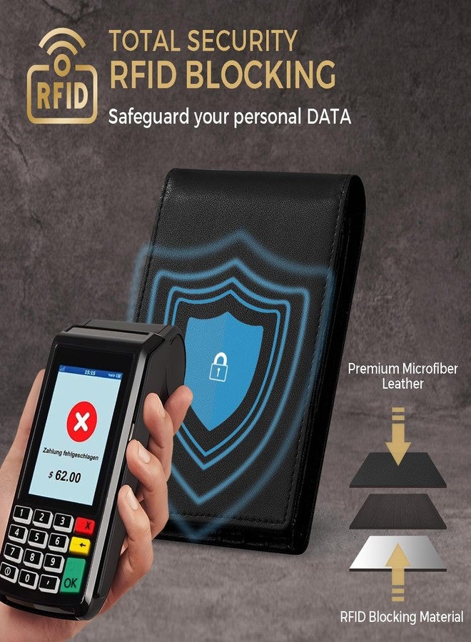 RUNBOX Wallet for Men Bifold RFID Blocking Wallets with 2 ID Window 14 Card Holders 1 cash pocket 1 Gift Box - Image 3