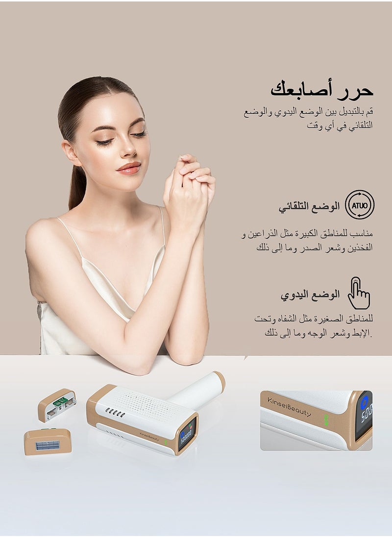 Generic At-Home Hair Removal, Laser Hair Removal Device with Ice Cooling, 500,000 Flashes, 5 Energy Levels, Permanent Painless for Armpit Bikini Line Face Back Leg Arm  - Image 2