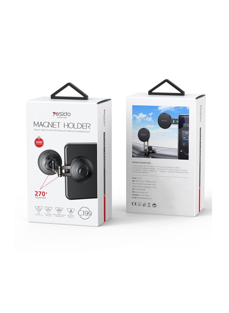 Yesido Yesido C199 Latest magsafe head magnetic Interior accessories car mount 12PCS N50 Phone Holder - Black  - Image 1