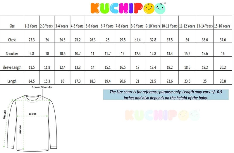 Kuchipoo Girls Regular Fit Full Sleeves Cotton T-Shirts (KUC-TSHRT-130, 2-3 Years, Multi-Colored) - Image 4