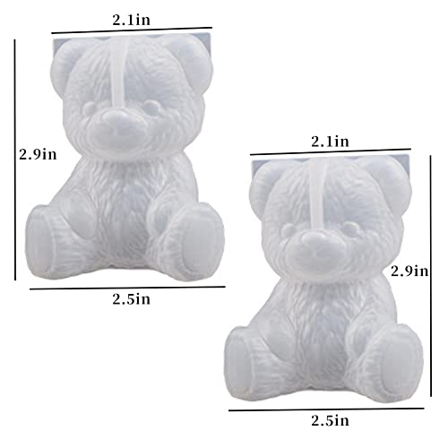 Japleed 2Pcs Bear Silicone Resin Molds - 3D Bear Resin Candle & Soap Molds for Cute Animal Epoxy Resin Casting, Fondant, Chocolate, Cake Decoration DIY Supplies - Image 2