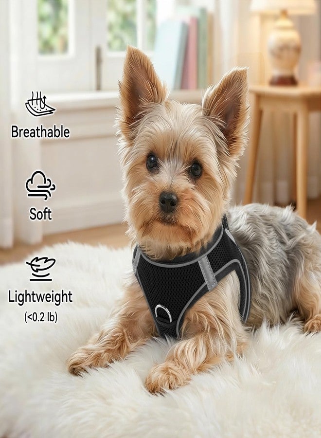Joytale Small Dog Harness, Breathable Mesh Step-in Vest, Reflective Soft Padded Harnesses for Small and Medium Dogs, Black, M - Image 4