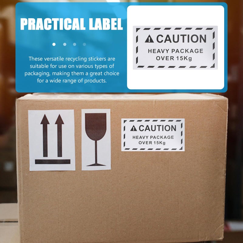 Heavy Duty Adhesive Shipping Labels 60x115mm 500pcs Pre Printed Caution Team Lift Warning Stickers - Image 5