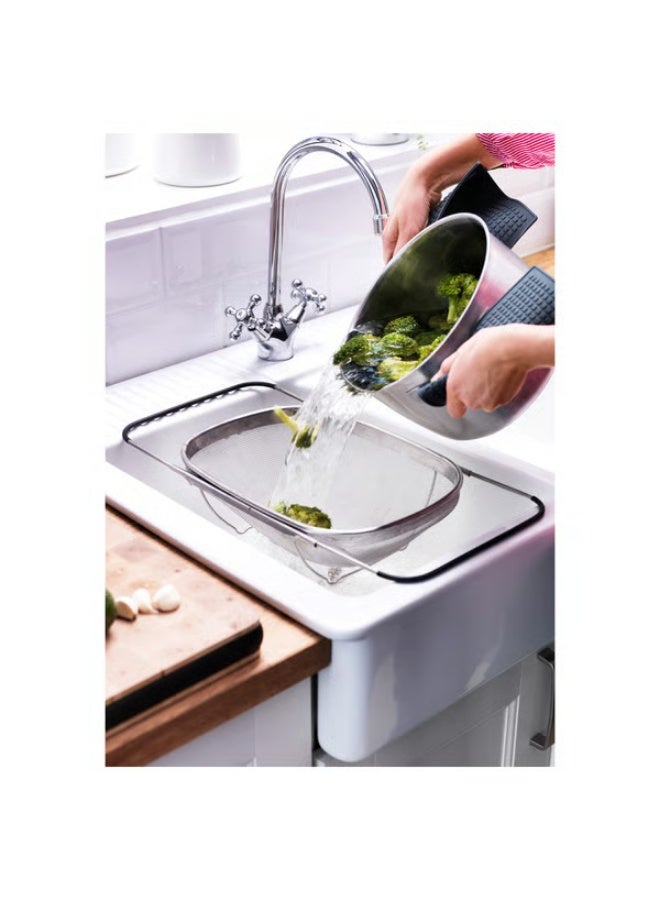 idealisk Colander, stainless steel/black, 34x23 cm - Image 1