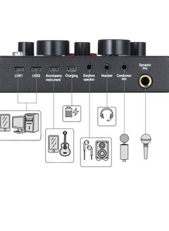 Generic Microphone,Live Sound Card & BM800 Suspension Microphone Kit Broadcasting Recording Condenser Microphone Set Intelligent Volume Audio Mixer Sound Card for Computer PC Live Sound  - Image 3