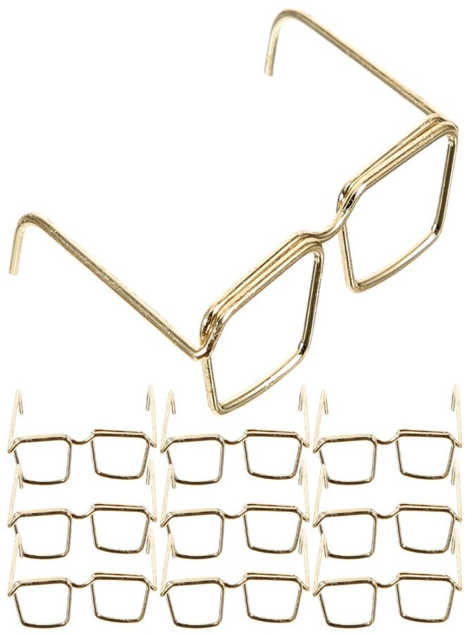 IMIKEYA Mini Doll Glasses: 10 Pcs Metal Doll Glasses Gold Frame Eyewear & Miniature Eyeglasses Stylish Metal Wire Rim Eyewear with Clear Lenses - Accessories for Stuffed Animals Costume Play - Image 1
