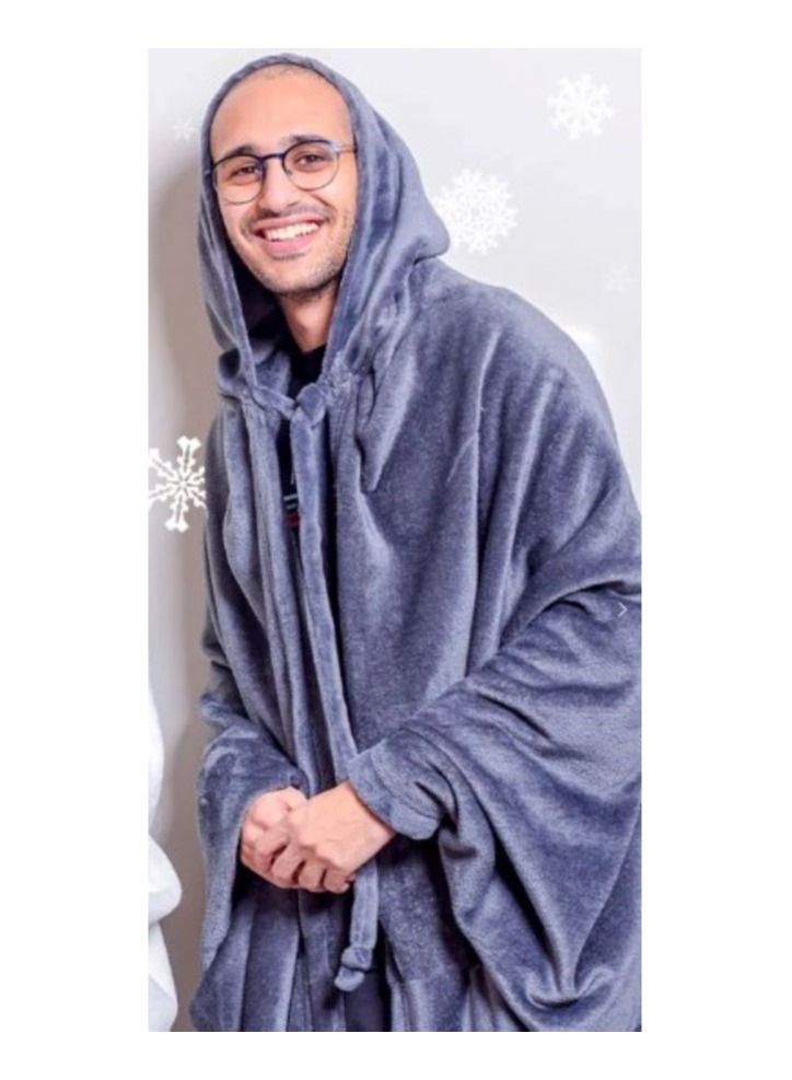 Mintra High Quality - Soft Blanket Cape / Hoodie - (One Size Fits All ) Dark Grey - Image 1