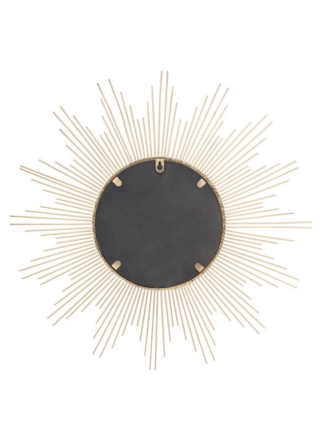 Stonebriar Round 23" Antique Gold Metal Starburst Hanging Wall Mirror with Attached Mounting Bracket, Decorative Decor for the Living Room, Bedroom, Bathroom, Hallway, and Entryway - Image 5