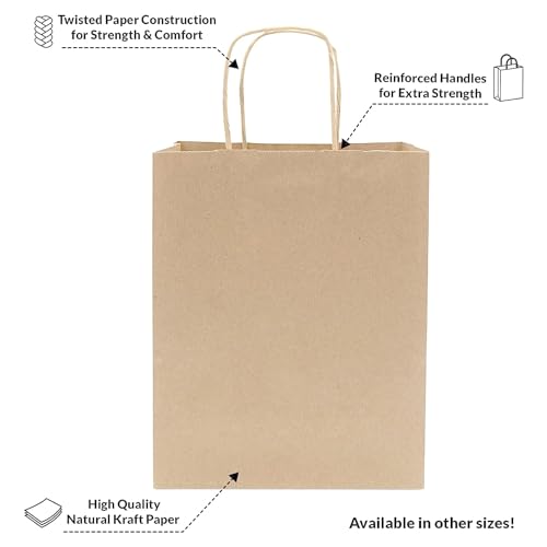 Aakriti Craft Paper Bags with Handles, 17"x4"x15" Brown - Eco-Friendly - High Tensile & Load Capacity for Retail, Shopping, Wedding, Birthday (20 PCS) XL - Image 5
