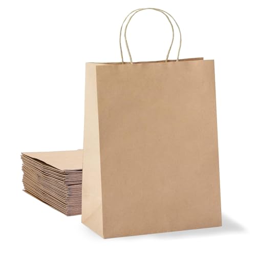 Aakriti Craft Paper Bags with Handles, 17"x4"x15" Brown - Eco-Friendly - High Tensile & Load Capacity for Retail, Shopping, Wedding, Birthday (20 PCS) XL - Image 1