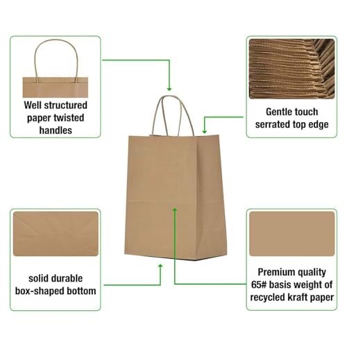Aakriti Craft Paper Bags with Handles, 17"x4"x15" Brown - Eco-Friendly - High Tensile & Load Capacity for Retail, Shopping, Wedding, Birthday (20 PCS) XL - Image 4