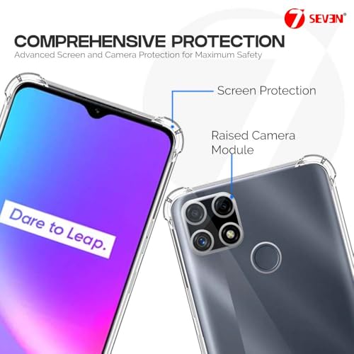 7-Seven غطاء خلفي 7SEVEN® لهاتف Realme C25 | Narzo 20 | Narzo 30A تصميم شفاف مقاوم للصدمات حماية حواف الكاميرا غطاء هاتف شفاف من السيليكون TPU الناعم ومرن - Image 5
