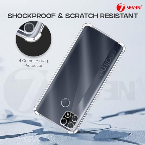 7-Seven غطاء خلفي 7SEVEN® لهاتف Realme C25 | Narzo 20 | Narzo 30A تصميم شفاف مقاوم للصدمات حماية حواف الكاميرا غطاء هاتف شفاف من السيليكون TPU الناعم ومرن - Image 3