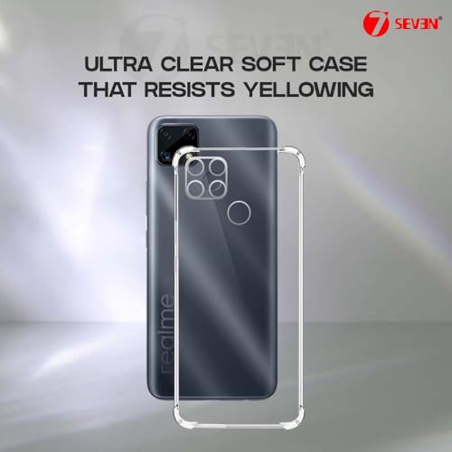 7-Seven غطاء خلفي 7SEVEN® لهاتف Realme C25 | Narzo 20 | Narzo 30A تصميم شفاف مقاوم للصدمات حماية حواف الكاميرا غطاء هاتف شفاف من السيليكون TPU الناعم ومرن - Image 4