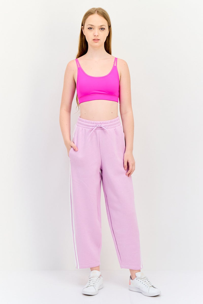 Adidas سروال نسائي فضفاض مناسب للخارج بقصة مستقيمة، ليلك - Image 4