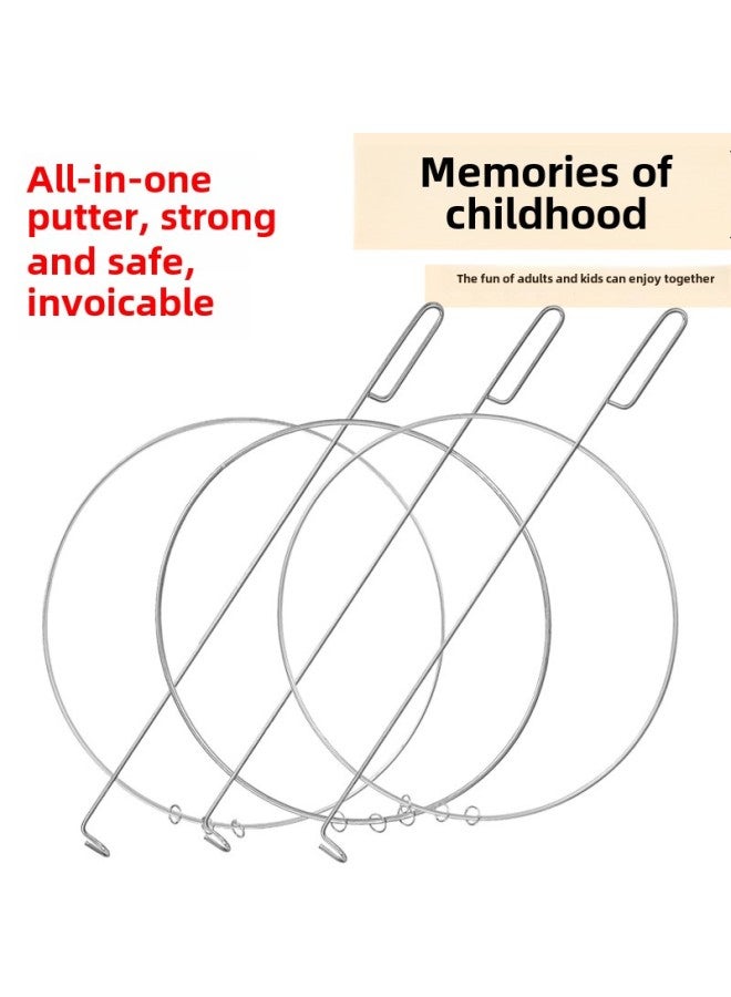 Solid Bold Rolling Iron Ring Rolling Iron Ring Traditional Nostalgic Toys Push Iron Ring Iron Ring Folk Fitness Toys-Specifications:Parent-Child Set 38+50 Flat - Image 2