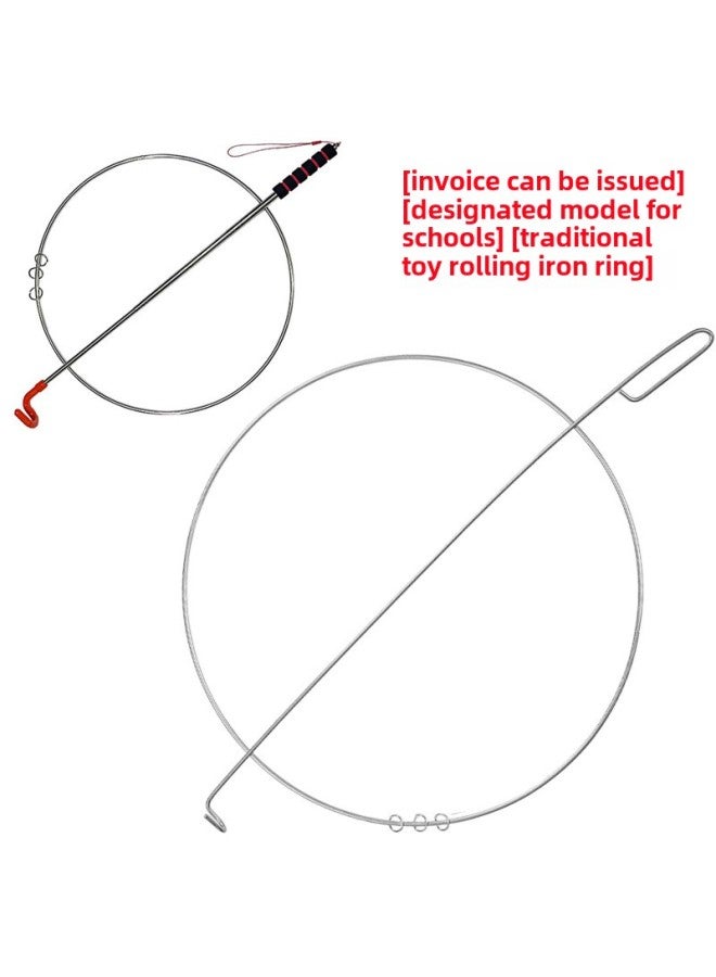 Solid Bold Rolling Iron Ring Rolling Iron Ring Traditional Nostalgic Toys Push Iron Ring Iron Ring Folk Fitness Toys-Specifications:Parent-Child Set 38+50 Flat - Image 5