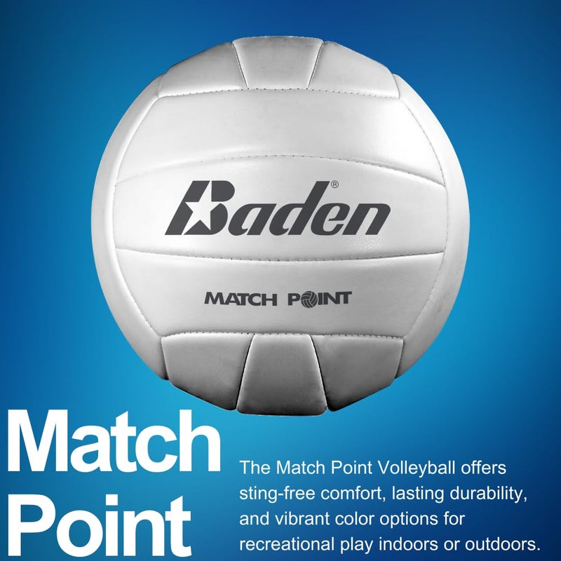 Baden MatchPoint Official Size 5 Cushioned Volleyball | Premium Comfort and Durability for Competitive Play | White - Image 2