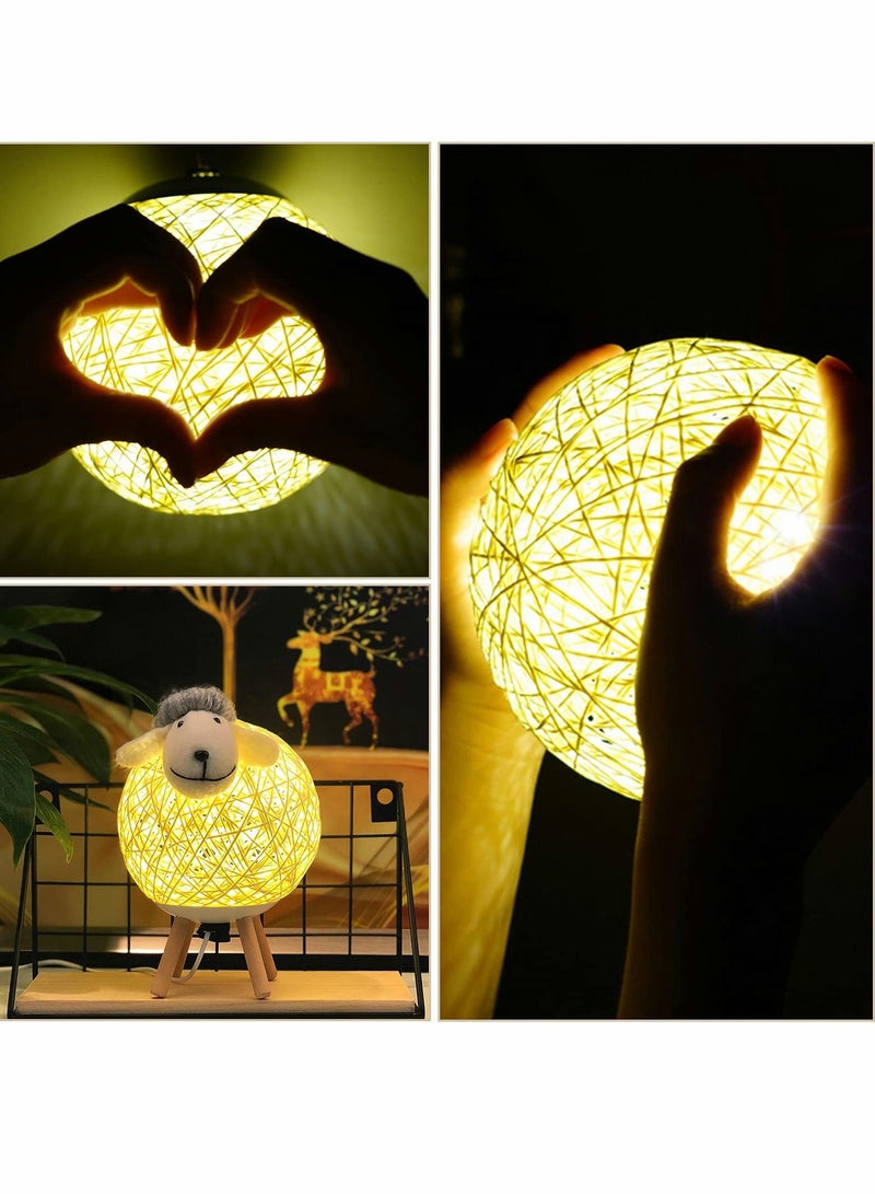 SYOSI Small Size Lamb Sleep Night Light USB Rechargeable Bedroom Kids Adult Bedside Decorative Light with Switch - Image 2
