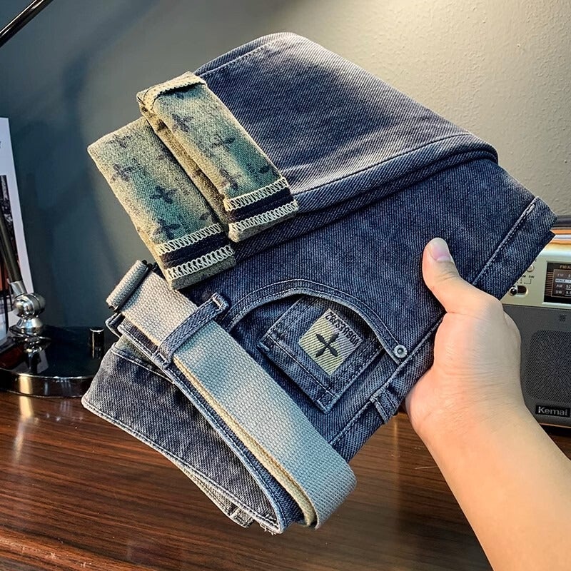 Unisex Classic Denim Jeans Loose Fit Daily Outdoor Wear - Image 1