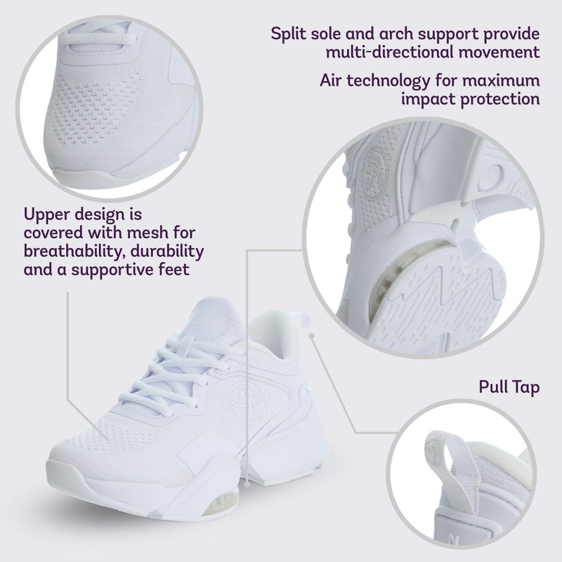 ZUMBA Shoes for Women, Air Stomp Remix II - White Workout Shoes for Women, Gym or Dance Sneakers, Enhanced Comfort, Arch Support, Breathable Mesh, Durable & Impact-Absorbing, Size 8 - Image 4