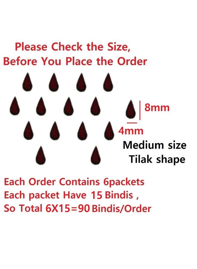 VAMA Fashions Maroon Velvet Tilak Bindis Kumkum Bindi For Women Ladies - Image 3