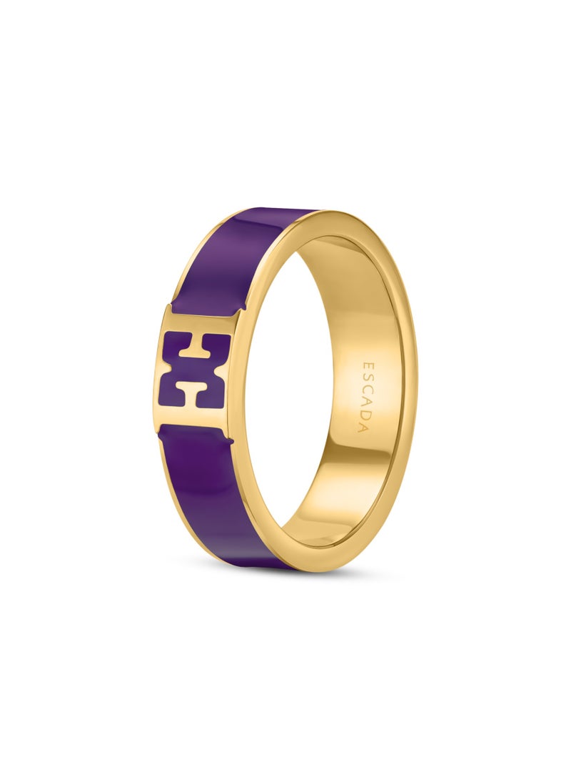 ESCADA Scarlett Gold Plated Purple Enamel Ring For Women 54MM  - Image 1