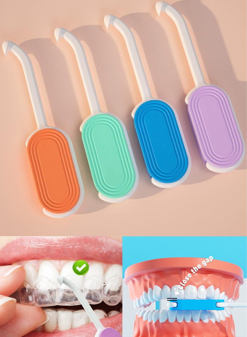 Generic 4PCS 2-in-1 Aligner Remover Tool and Chewies for Invisalign Braces, Trays, Compatible with Aligners, Retainers, Dentures with Brush  - Image 1