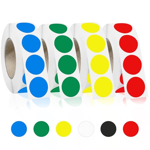 Ouzoustate 4000 PCS 3/4" Colored Dot Stickers Round Circle Colored Coding Labels Garage Yard Sale Dot Stickers for Toddlers, Classroom，Office - Image 1