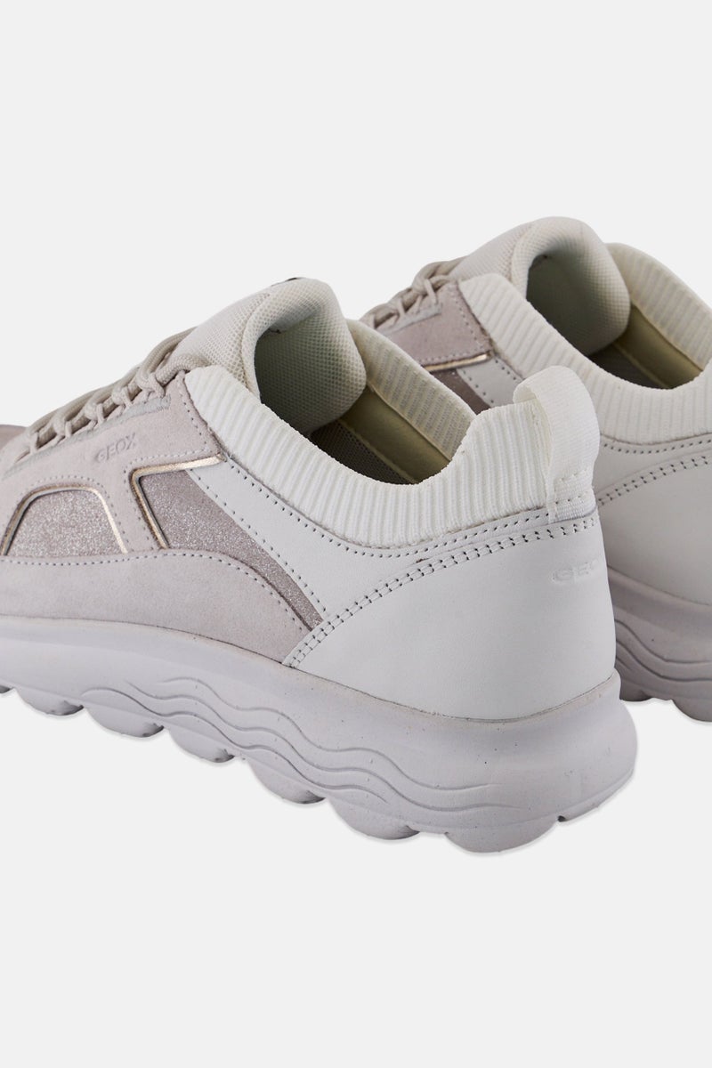 GEOX Women D Spherica C Lace Up Sneakers, Off White - Image 2