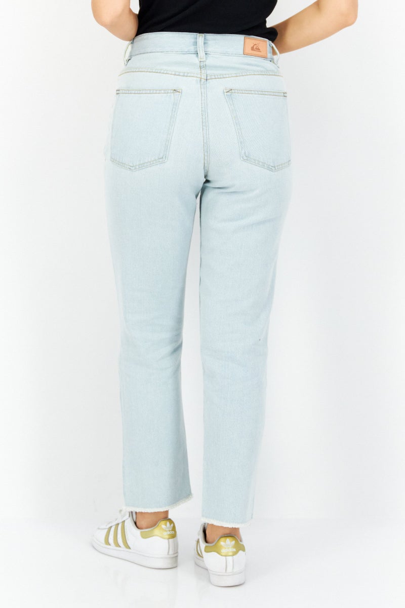 QUIKSILVER Women Up Sized Washed Denim Jeans, Blue - Image 2