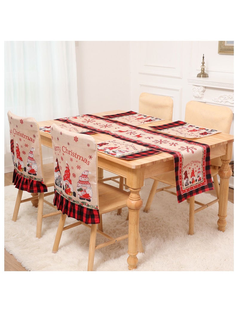Y&D Christmas home decoration set 1*tablecloth 4*placemat 4*chair cover - Image 1