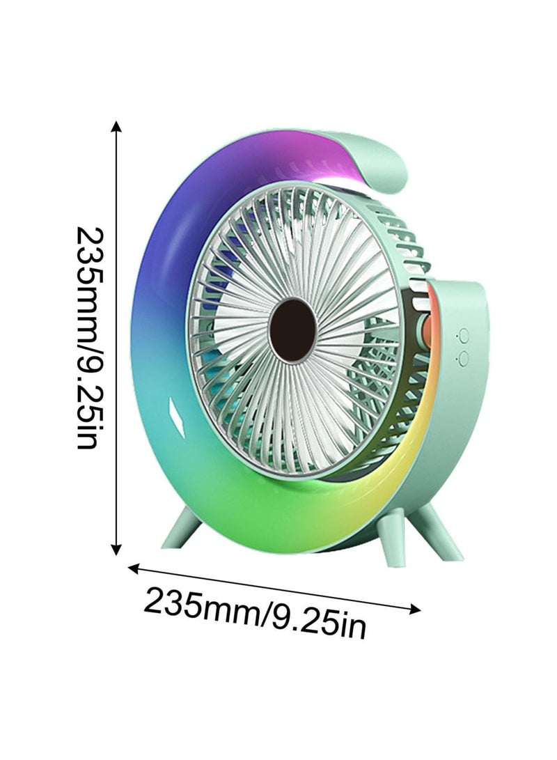 Excefore Portable Desk Fan, Table Clip Fan, Cordless Desk Fan, 3 Speeds Desktop Table Cooling Fan Plug-in, Rotation Strong Wind, Quiet Personal Small Cooler for Home Desktop Offices Travel Bedroom - Image 2
