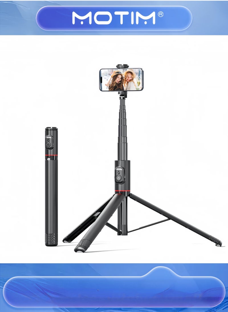 Extendable Cell Phone Tripod Stand 72-inch All-in-One Selfie Stick with Wireless Remote for iPhone & Android