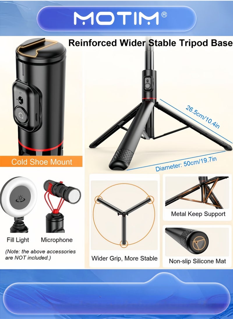 Extendable Cell Phone Tripod Stand 72-inch All-in-One Selfie Stick with Wireless Remote for iPhone & Android