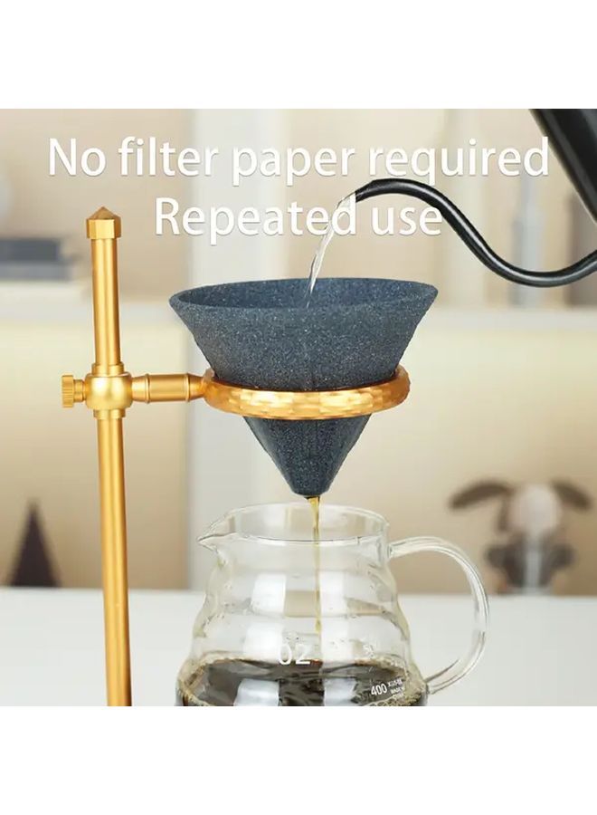 قوس ذهبي، مرشح قهوة سيراميكي قابل لإعادة الاستخدام، كوب مسامي دقيق، تصميم حر للإسبريسو - Image 2