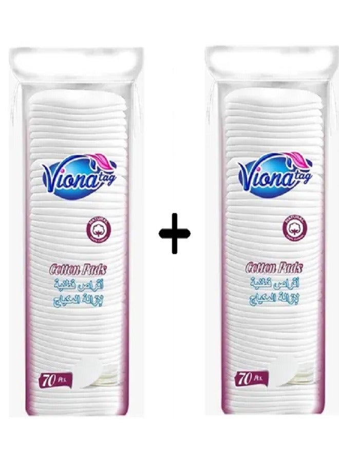 viona 70-Piece Makeup Remover Cotton Pad Set - 2 Pack - Image 1