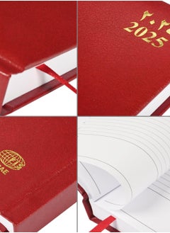 FIS Fis 2025 A5 Diary,Gold Corenrs, (Arabic/English) Vinyl 1Side Padded Maroon -FSDI22AE25MR  - Image 3