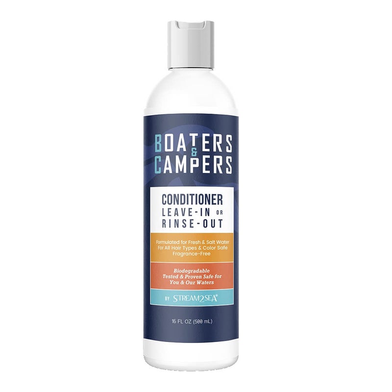 STREAM 2 SEA Boaters and Campers Hair Conditioner 16 oz Reef Safe Fragrance Free All Natural Conditioner For Camping and Boating Deep Conditioner For Dry Damaged hair Paraben Free Conditioner