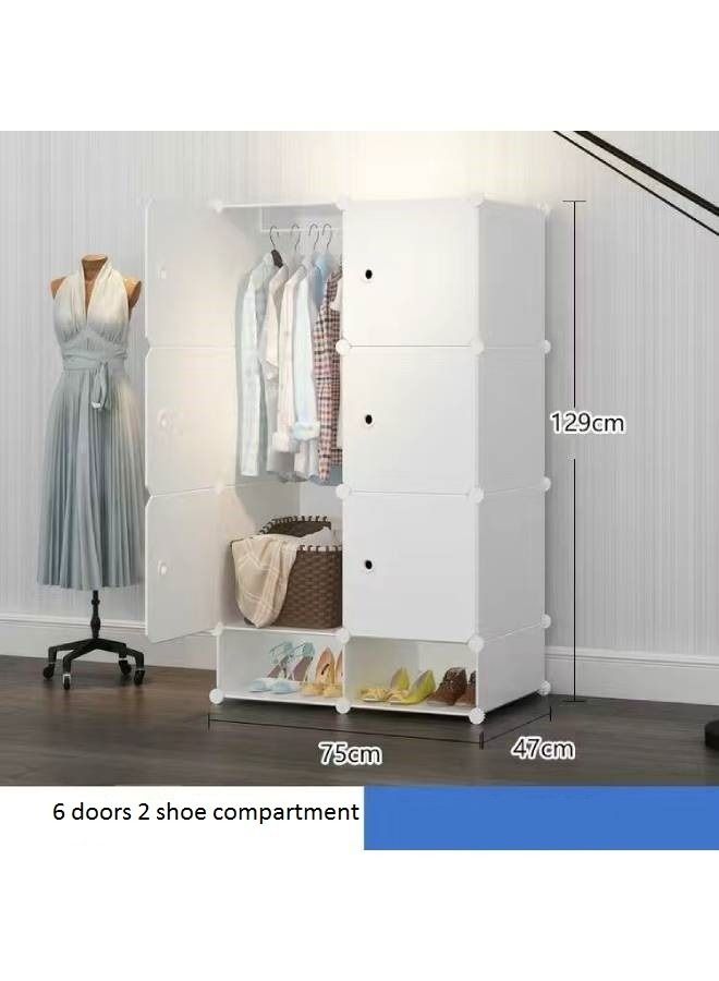 C&C Home خزائن ملابس غرف النوم، أثاث منزلي من الراتنج، خزانة ملابس، رف تخزين الملابس، مقاس 75 × 47 × 129 سم - Image 2