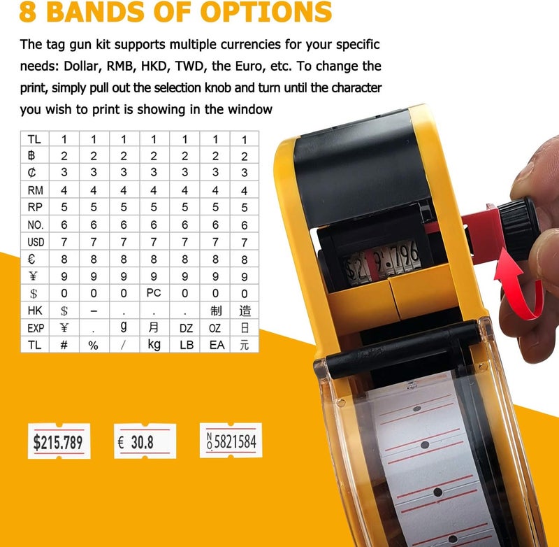 Hommtina MX-5500 Price Tag Gun with Labels and Inkers - Image 3