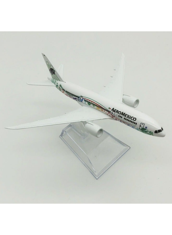 16cm Alloy Airplane Tabletop Display Model 1:400 Scale Mexico B787 Airplane Model Decoration Toys Furniture Decorations Collection Gifts - Image 2
