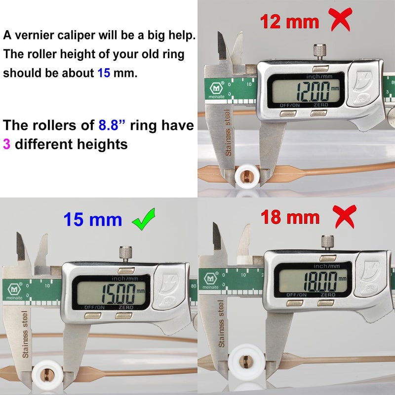 Jolaxy 8.8" Microwave Turntable Ring with 15 mm Rollers, Microwave Oven Tray Support, Glass Plate Rotating Roller Ring, Ring Outer Diameter 8.8 inch (22.2 cm), Roller Height 15 mm - Image 5