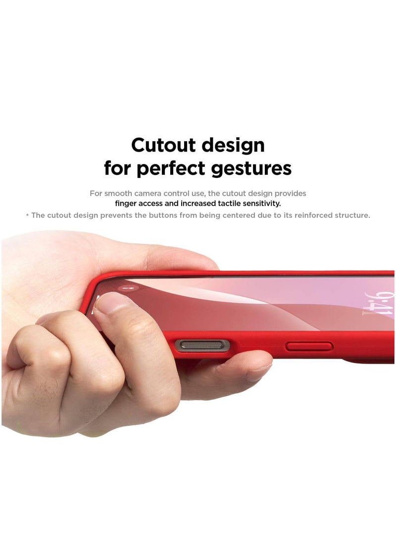 حافظة هاتف iPhone 16، غطاء حماية من السيليكون مضاد للصدمات ومضاد للخدش (أحمر) - Image 3