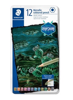 STAEDTLER 12-Piece Metallic Colouring Pencils In Metal Box  - Image 1