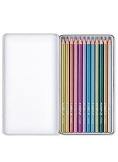 STAEDTLER 12-Piece Metallic Colouring Pencils In Metal Box  - Image 2