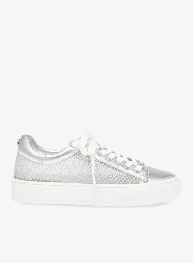 Steve madden captive-m women's silver mesh sneakers