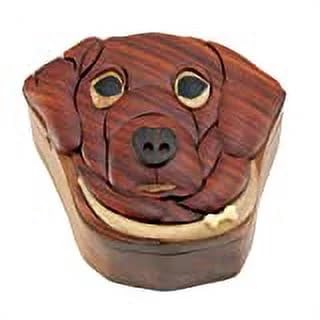 The Handcrafted Dog - Natural Wood Intarsia Puzzle Box - Handcrafted with Secret Compartment - Image 4